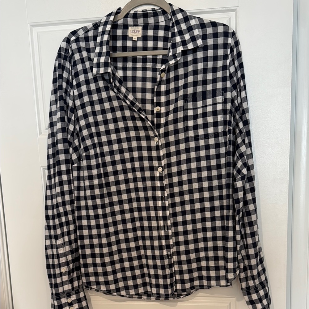 J crew factory Perfect Shirt navy checked size XL
